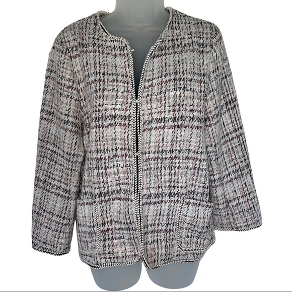 Max Studio Blazer Suit Skirt Set Plaid Career Office Business Professional Tweed - Picture 2 of 16